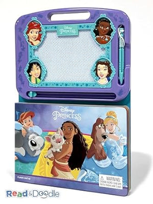 Disney Princess Read & Doodle - Learning resources for kids, a magnetic drawing pad, an easy-to-use pen,