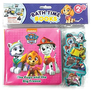 Paw Patrol The Pups and the Big Freeze Bath Time Books - Activity Books for kids, Bath book, 6 Padded suction cups, 1 Mesh bag