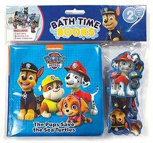 Paw Patrol The Pups Save the Sea Turtles Bath Time Books - Activity Books for kids, Bath book, 6 Padded suction cups, 1 Mesh bag