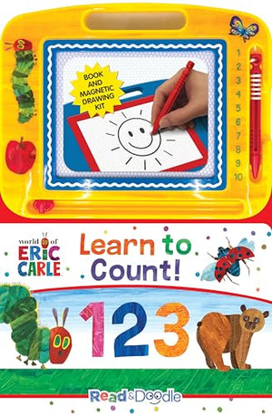 The World of Eric Carle Learn to Count 123 Read & Doodle - Learning resources for kids, a magnetic drawing pad, an easy-to-use pen