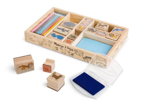Melissa and Doug Wooden Animal Stamp Set