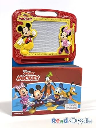 Disney Junior Mickey Read & Doodle - Learning resources for kids, a magnetic drawing pad, an easy-to-use pen