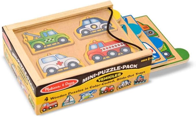 Melissa & Doug Vehicles Mini-Puzzle Pack
