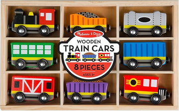 Melissa & Doug Wooden Train Cars