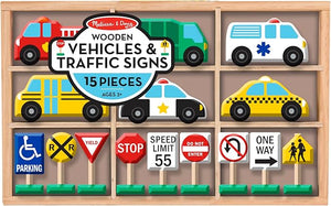 Melissa & Doug Wooden Vehicles and Traffic Signs