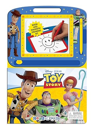 Disney / Pixar Toy Story 4 Read & Doodle - Learning resources for kids, a magnetic drawing pad, an easy-to-use pen