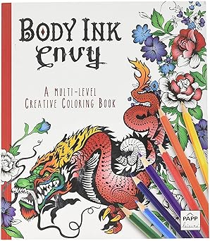 Body Ink Envy Tattoo Colouring Book for Adults Creative Stress Relief & Relaxation
