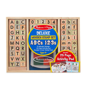 Melissa & Doug Deluxe Wooden ABC-123 Stamp Set