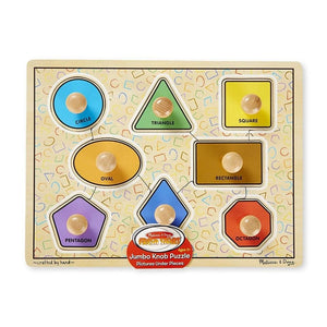 Melissa & Doug Deluxe Jumbo Knob Wooden Puzzle - Geometric Shapes