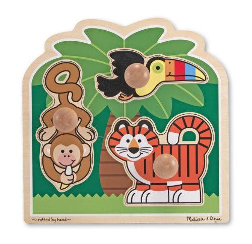 Melissa & Doug Rainforest Friends Wooden Jumbo Knob Puzzle
